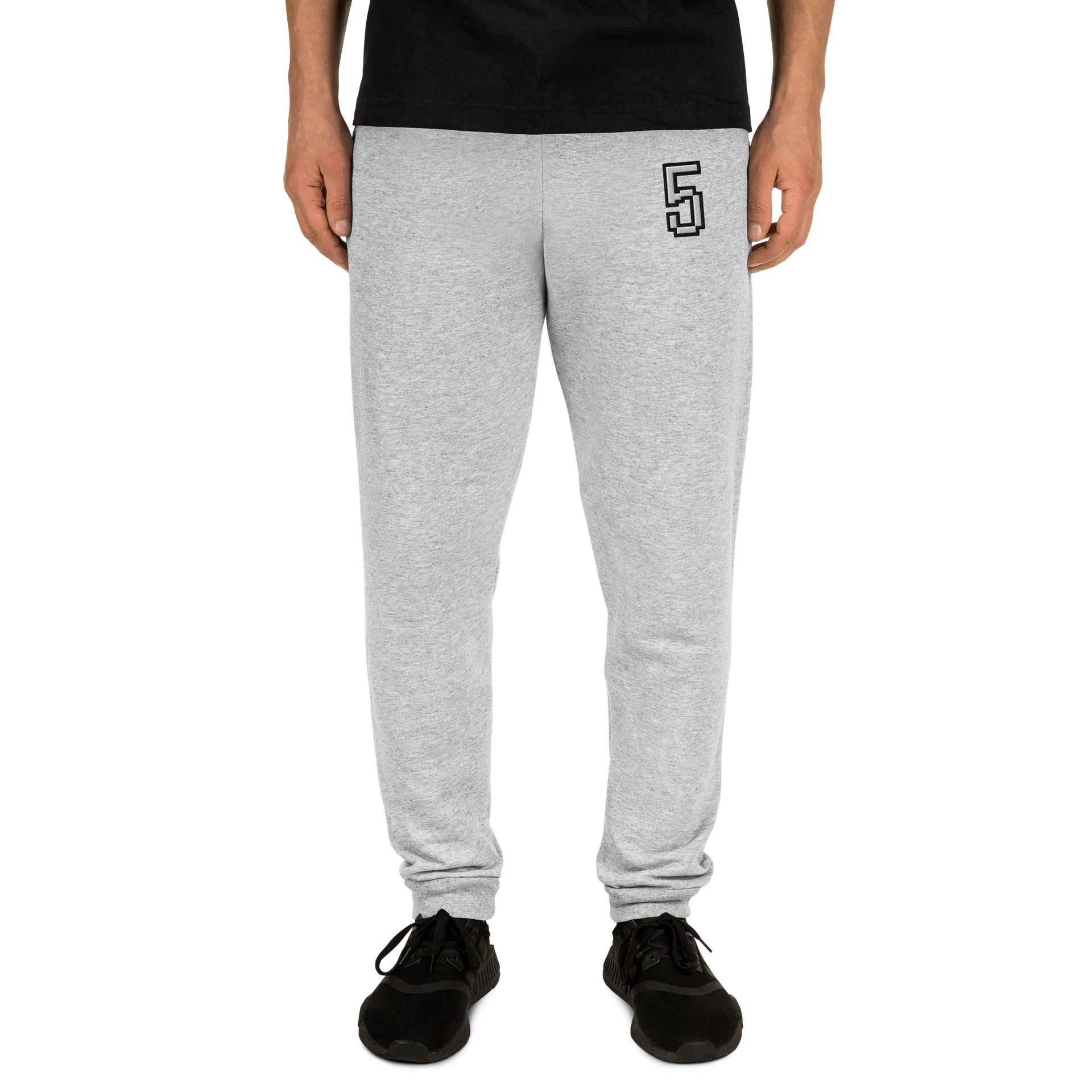 Grey Embroidered Pixel 5 Joggers (Unisex) product image (3)
