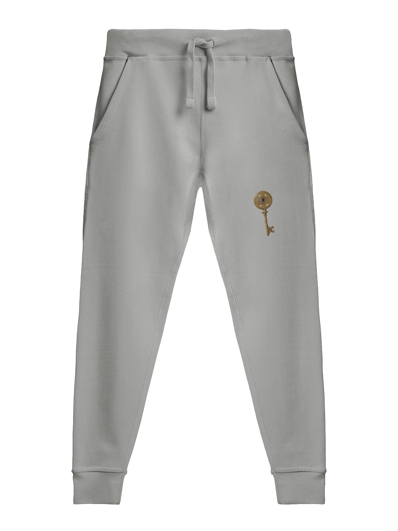 The Gatekeeper’s Key Fleece Joggers – Front Thigh & Back Lower Leg Print | Heather Grey product image (1)