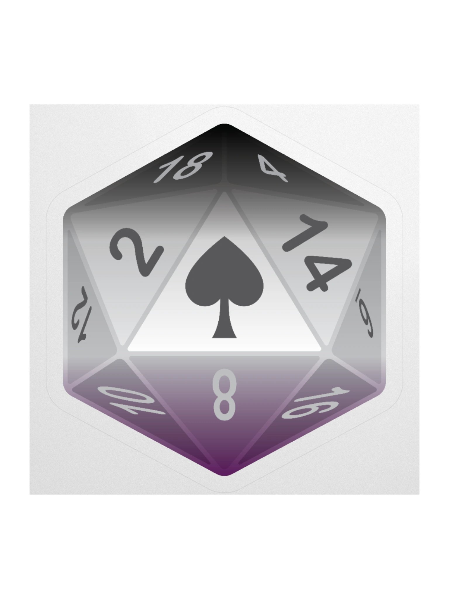 Asexual Pride D20 Sticker product image (1)