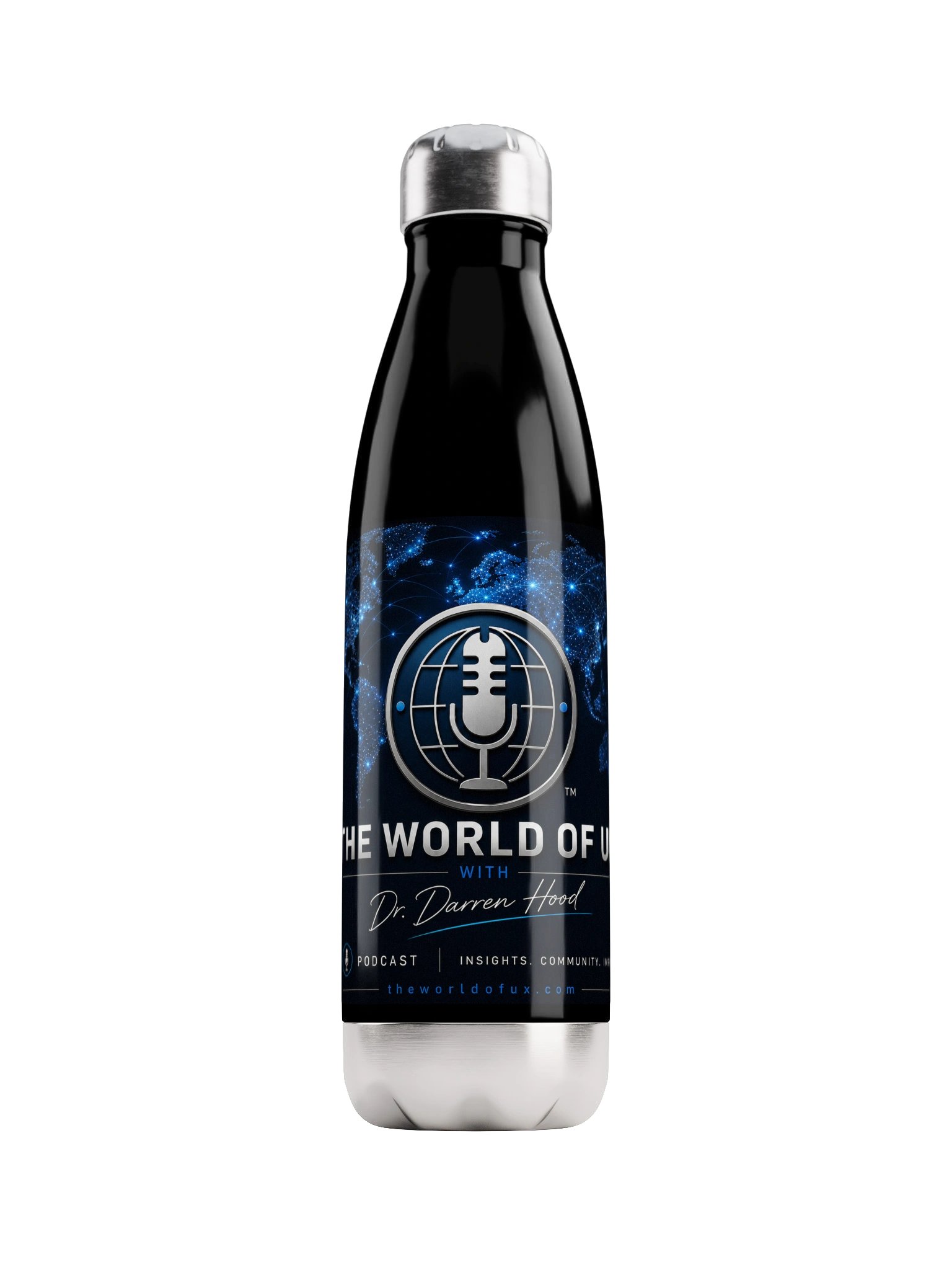 World of UX™ Podcast Cover Water Bottle product image (1)