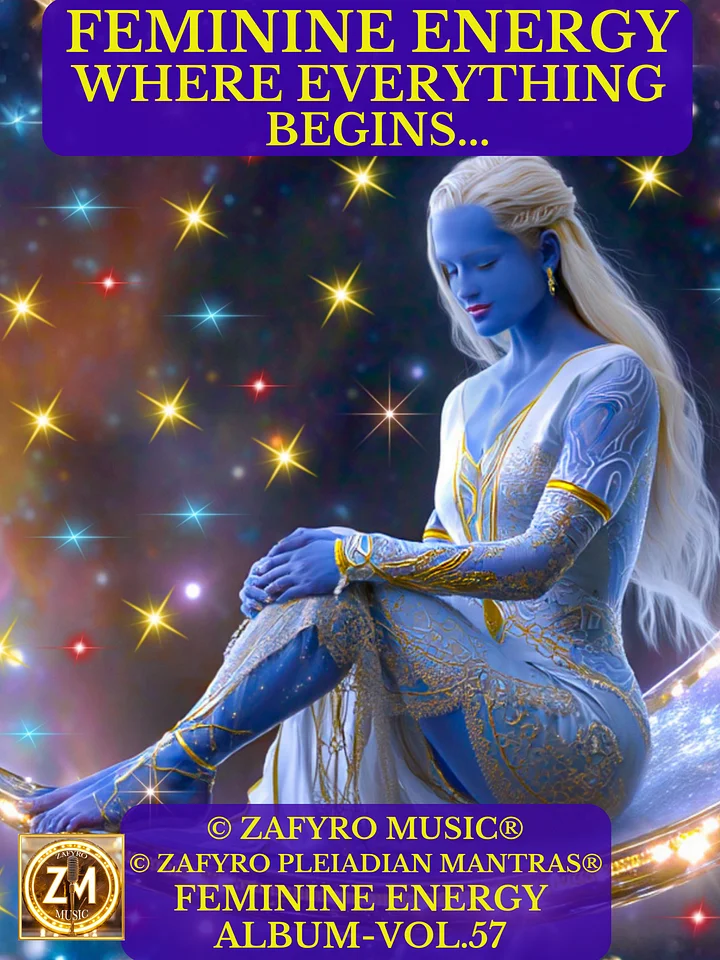 ÁLBUM - VOL. 57 (MUSIC) - FEMININE ENERGY - WHERE EVERYTHING BEGINS (© ZAFYRO PLEIADIAN MANTRAS®) product image (1)