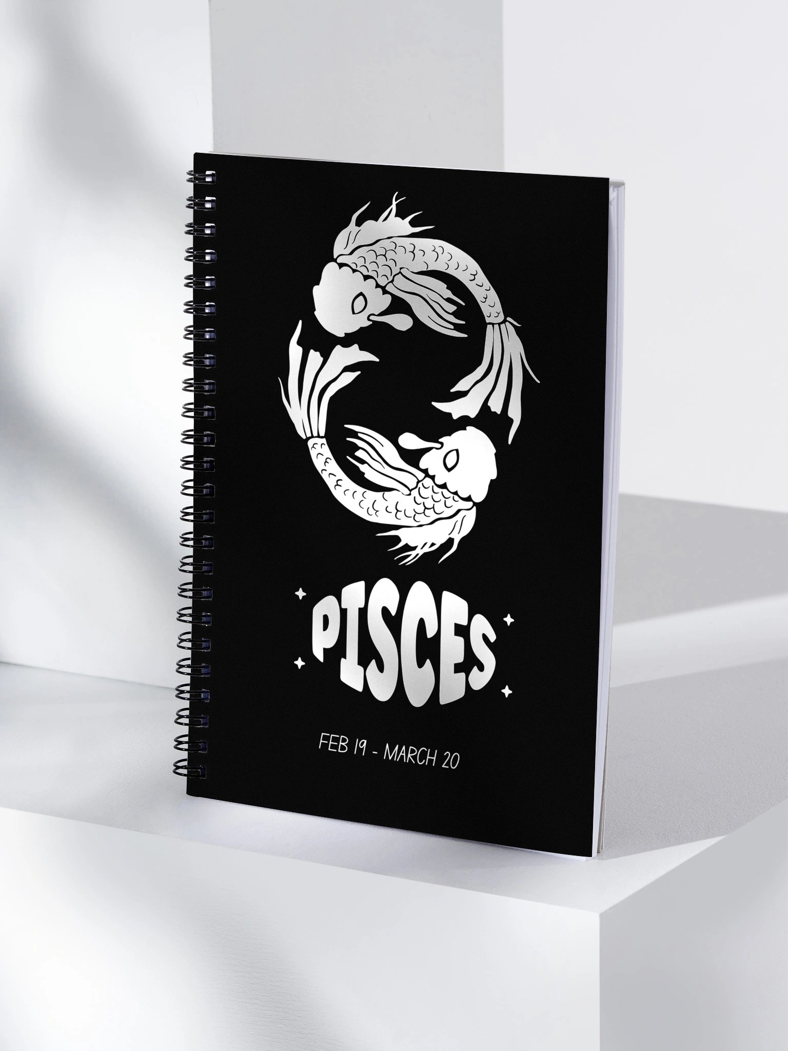 Pisces Zodiac Notebook – Astrology Fish Design | Mystical Celestial Journal for Pisces product image (4)
