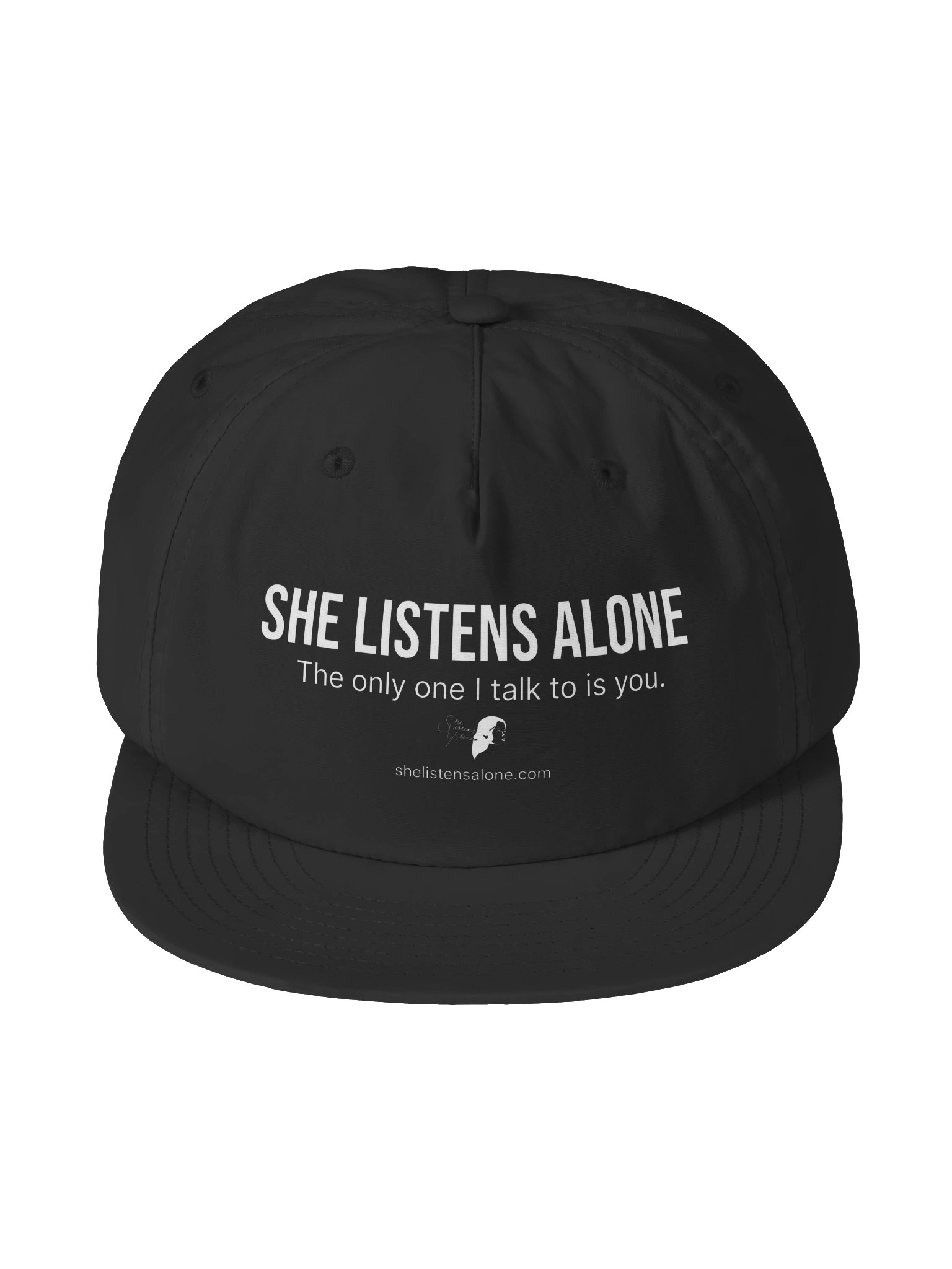 She Listens Alone Black Snapback Cap product image (1)