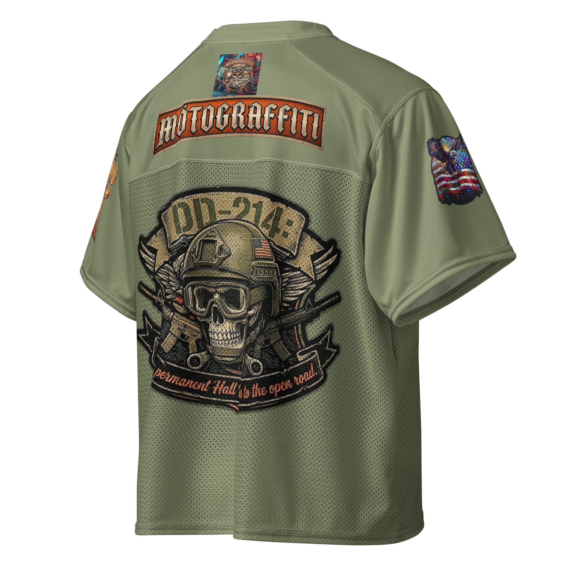 MötoGraffitti DD214 OD Green Football Jersey product image (4)