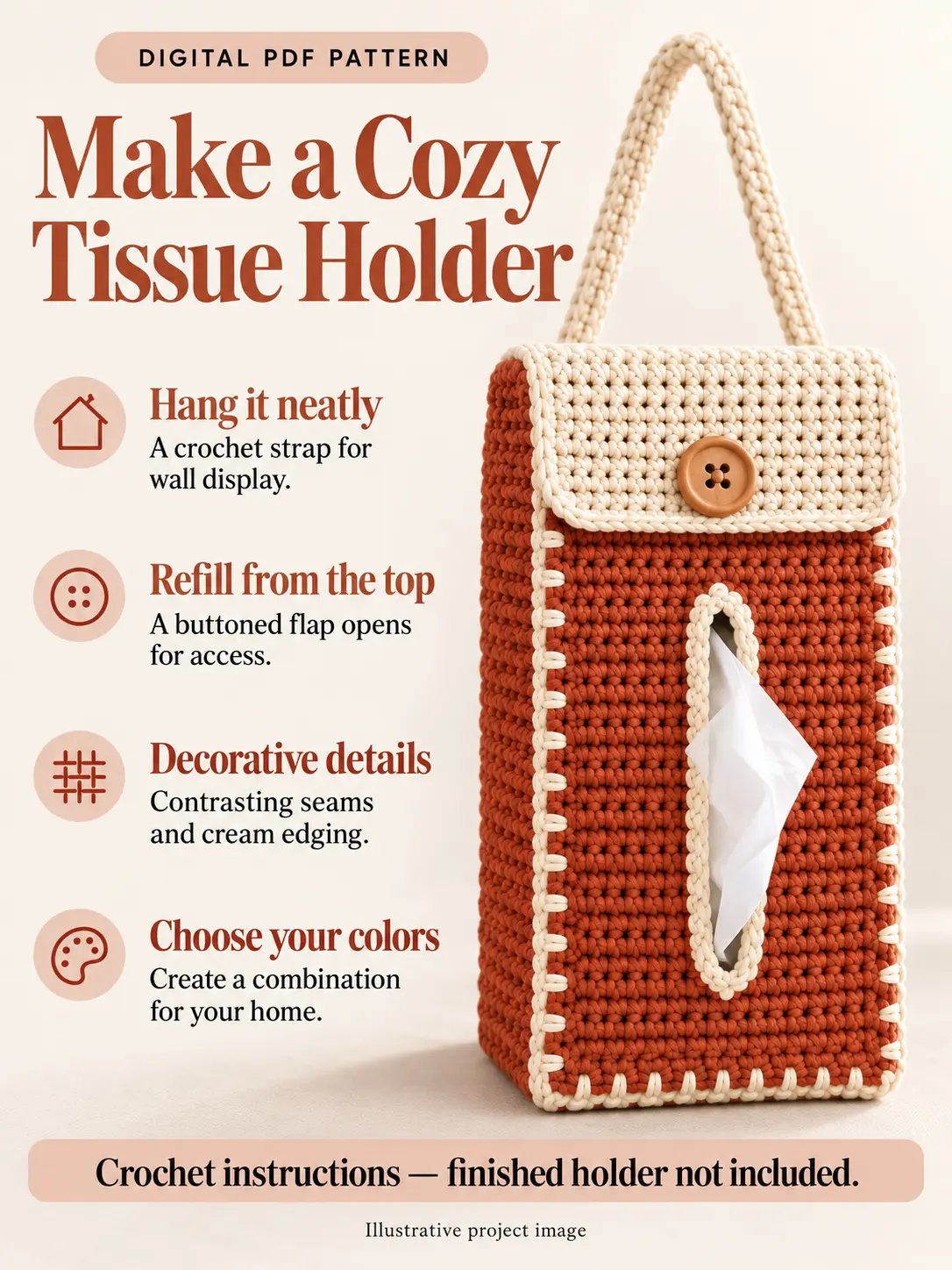 Crochet Tissue Holder PDF Pattern product image (1)