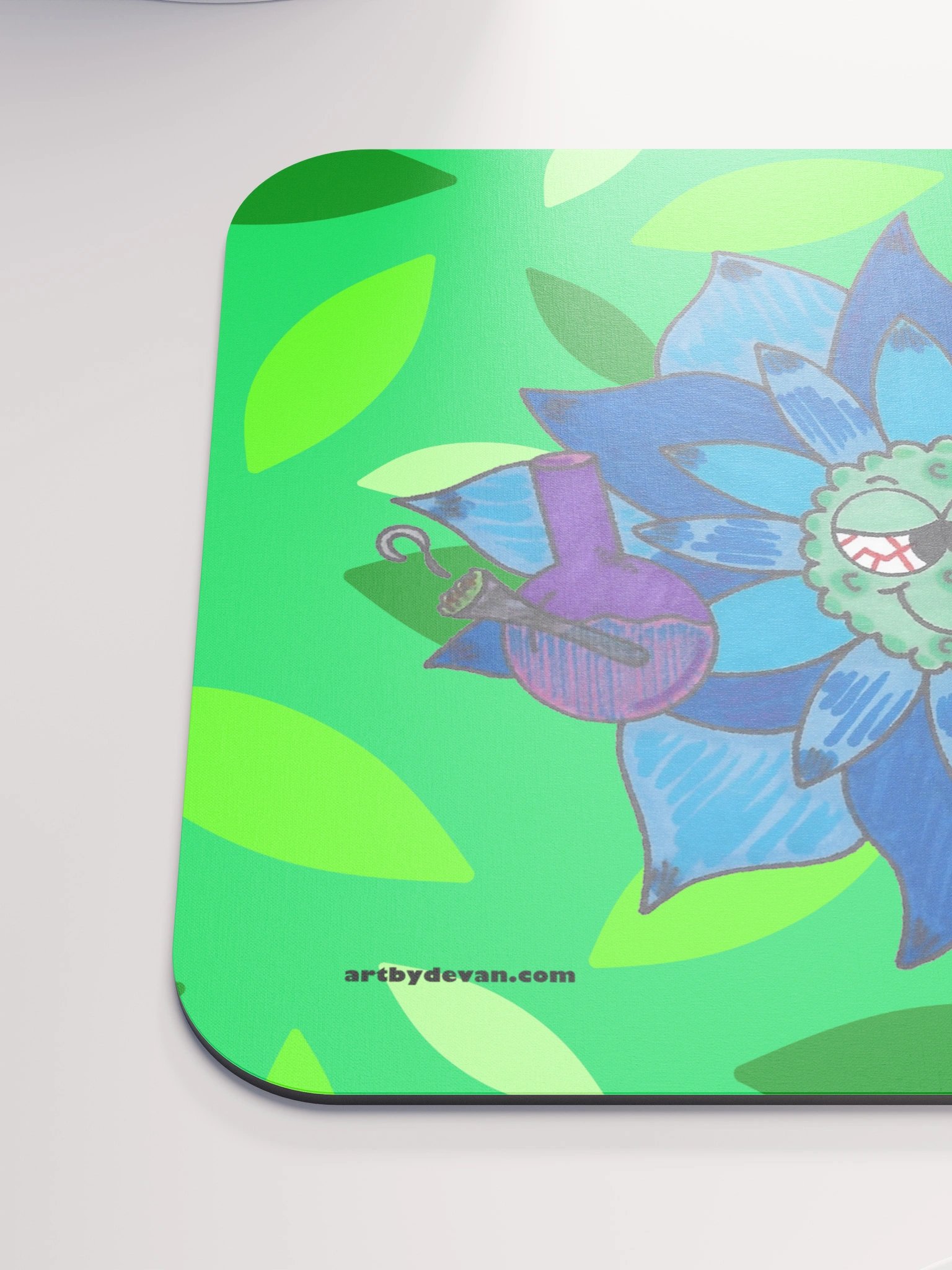 Light Blue Stoner Flower Mousepad product image (6)