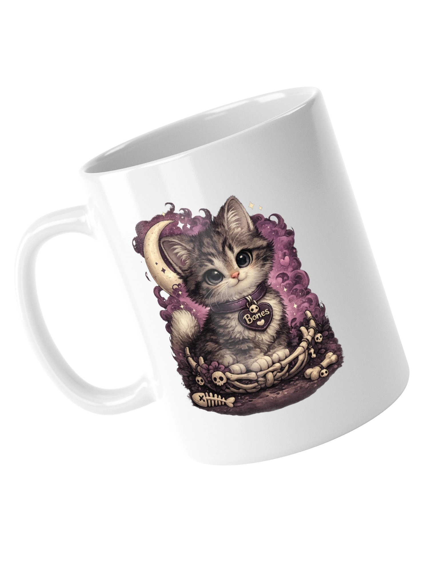 ''Bones the Cat'' White Glossy Mug product image (5)