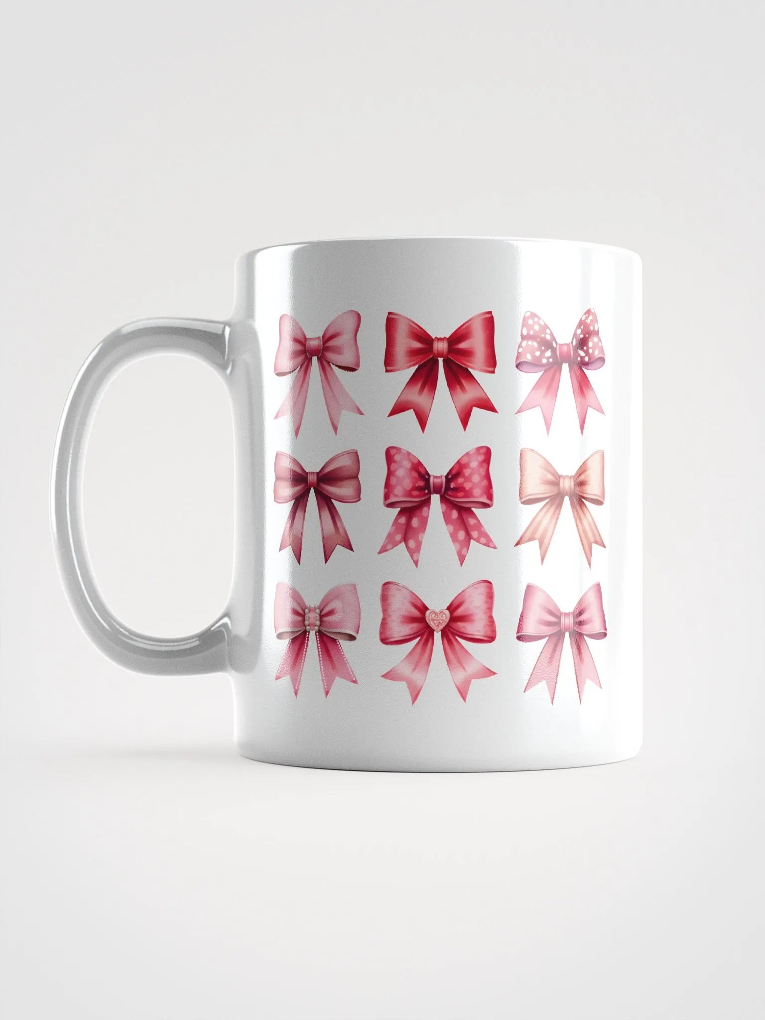 Valentine Coquette Bows White Glossy Mug product image (6)