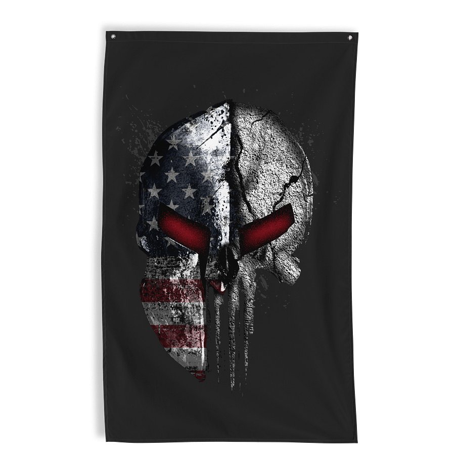 Spartan Skull American Wall Flag product image (1)