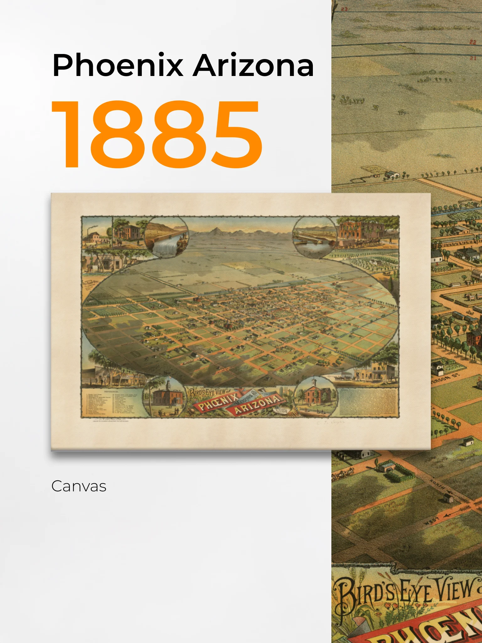 Phoenix Arizona 1885 (Canvas Print) product image (1)