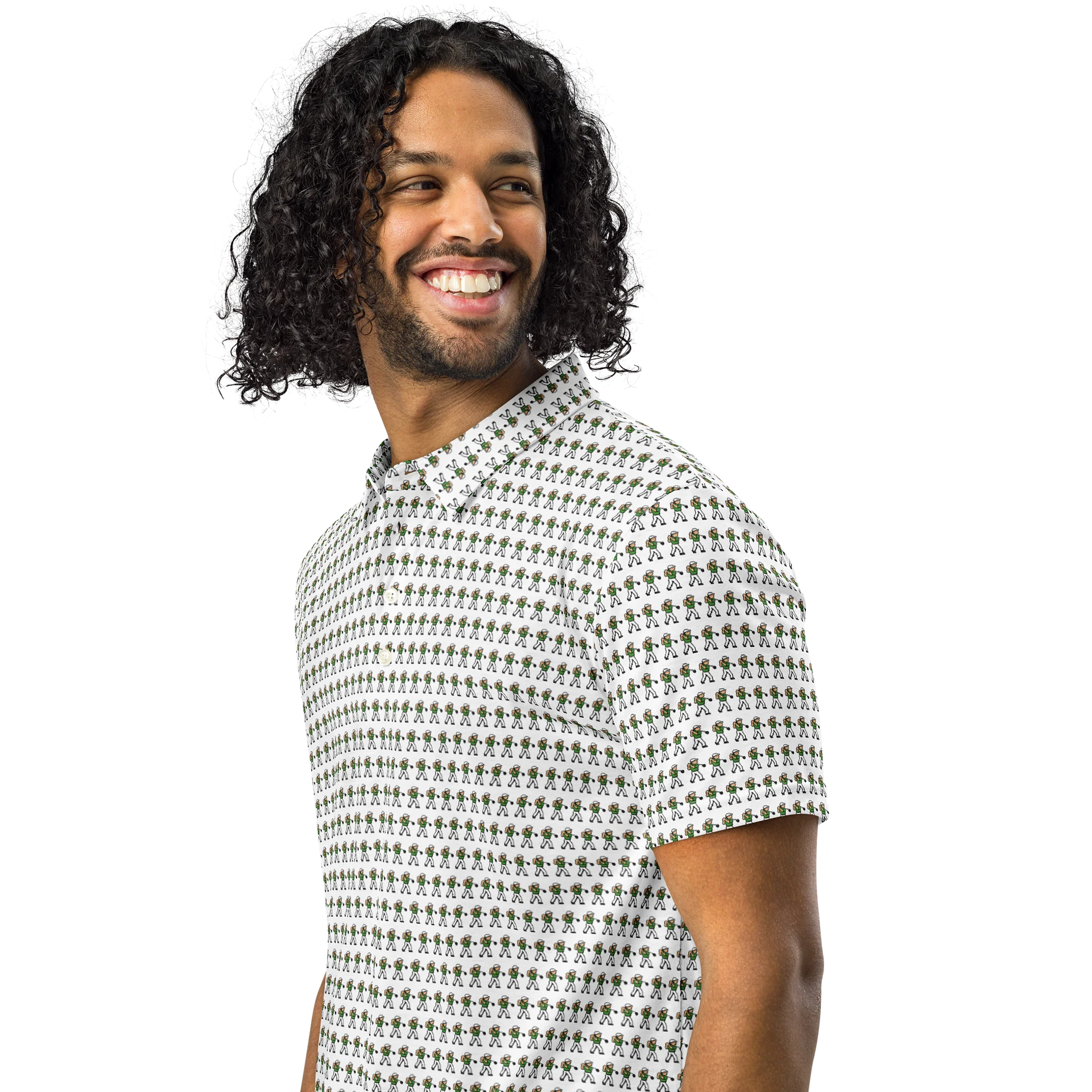 8-Bit Golfer - Men's Slim Fit Polo Shirt product image (2)