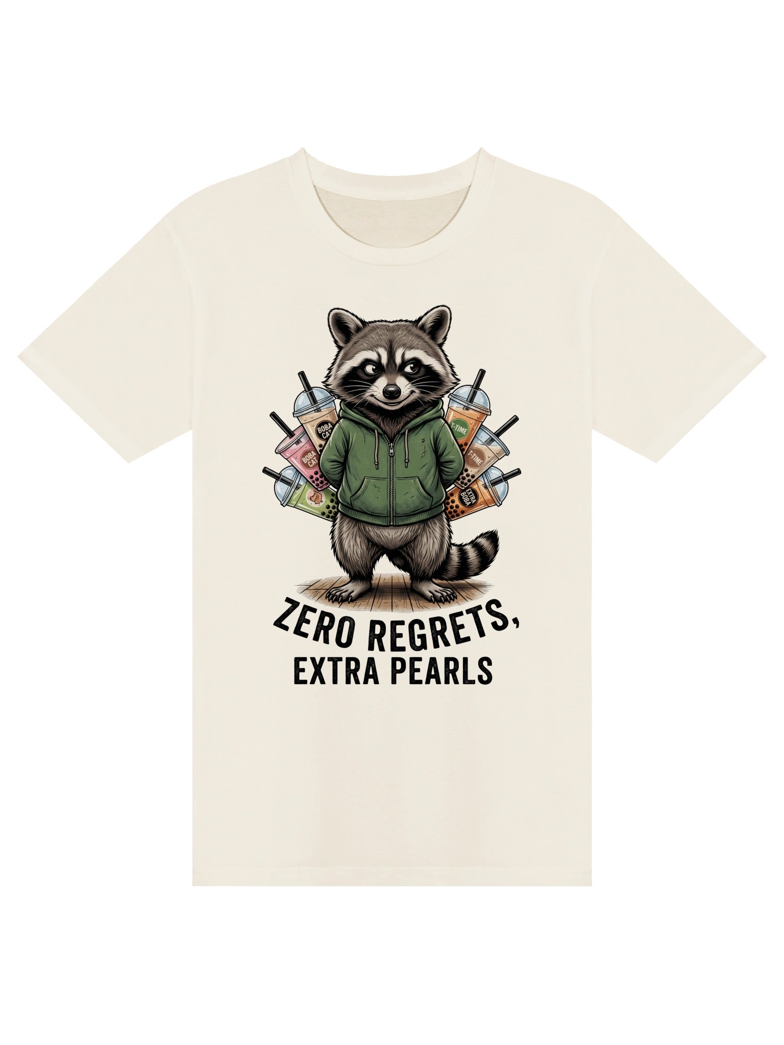 Zero Regrets Bubble Tea Raccoon Tee product image (5)