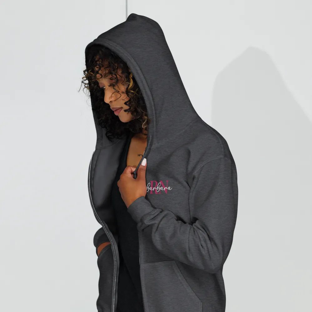 Personalized Embroidered Monogram Hooded Full Zip Jacket. (With Sleeve Element) product image (5)