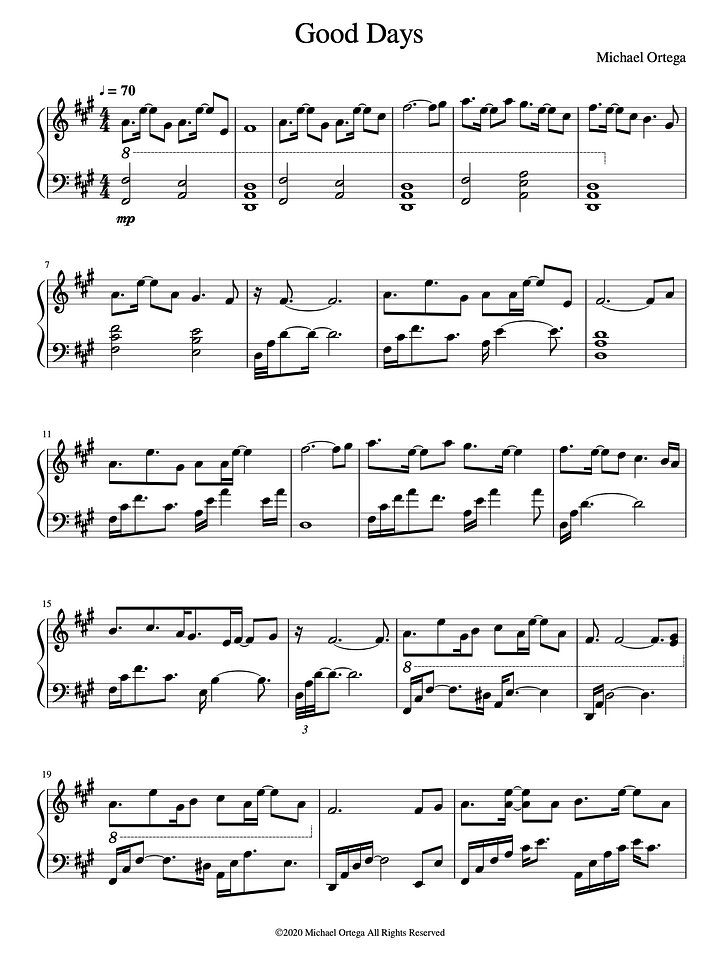 Good Days (Piano Score) product image (2)