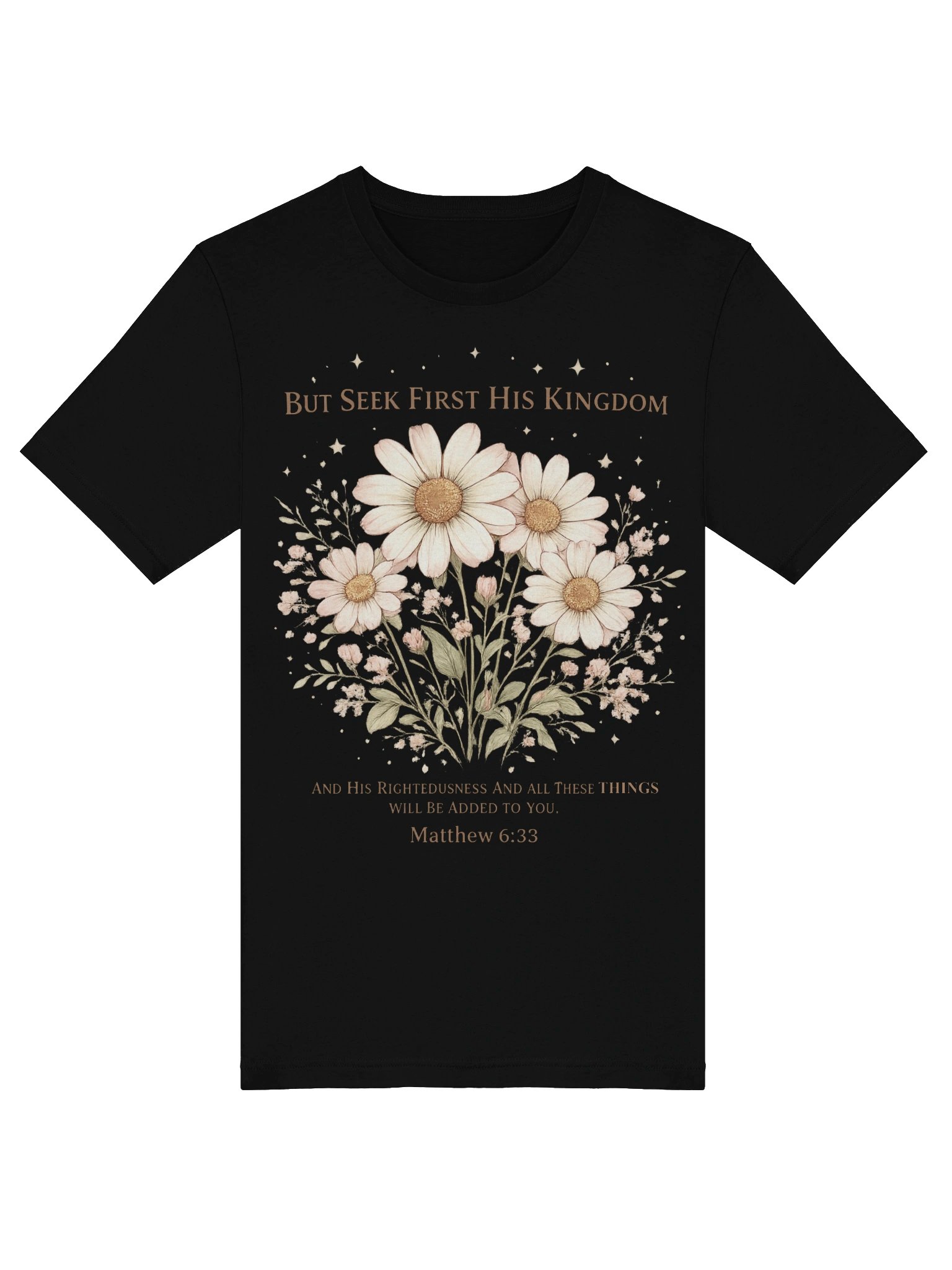 Seek First His Kingdom Shirt – Feminine Christian Daisy Floral Tee product image (20)