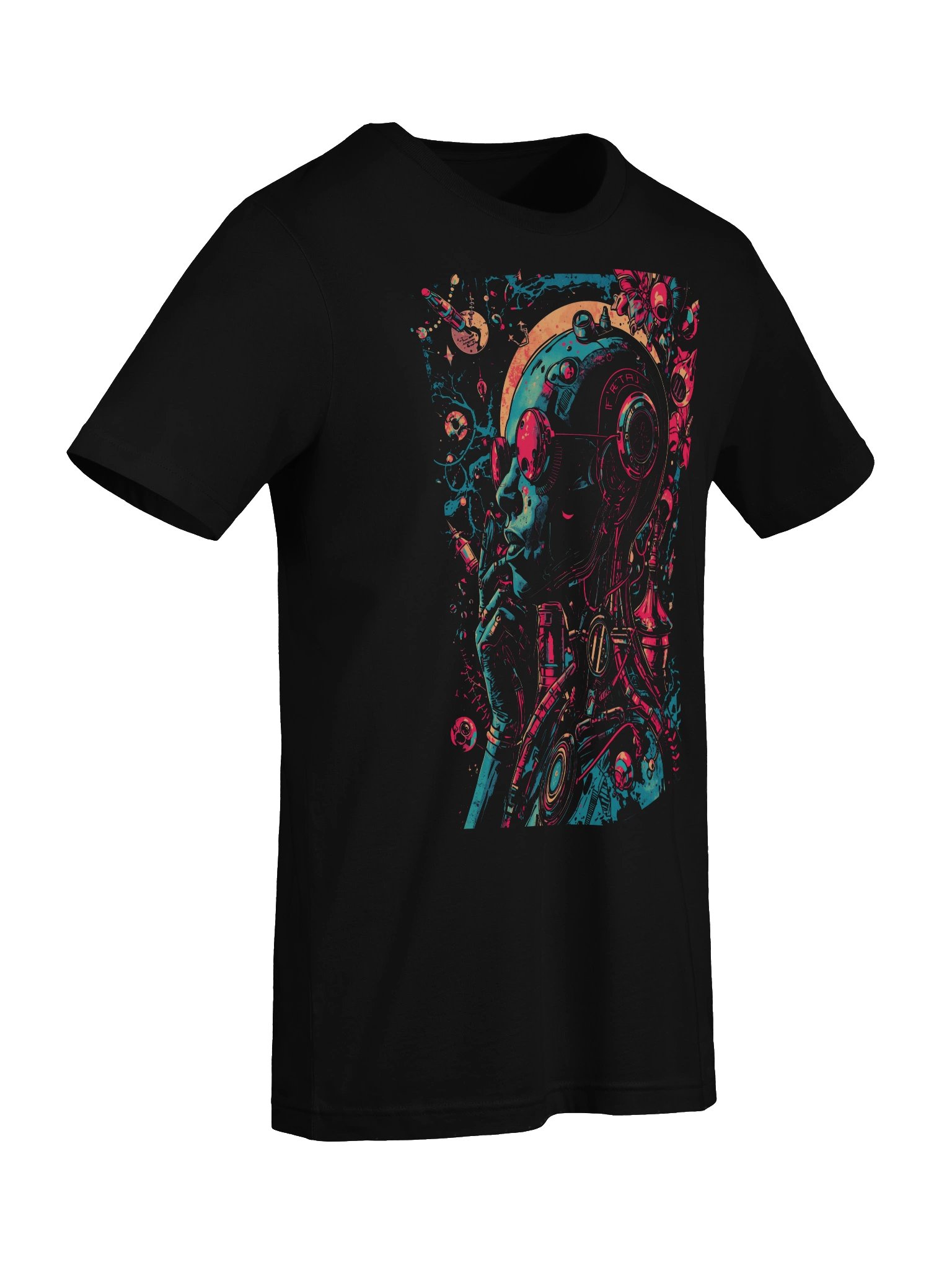 Neon Cyber Face Lightweight T-Shirt product image (2)