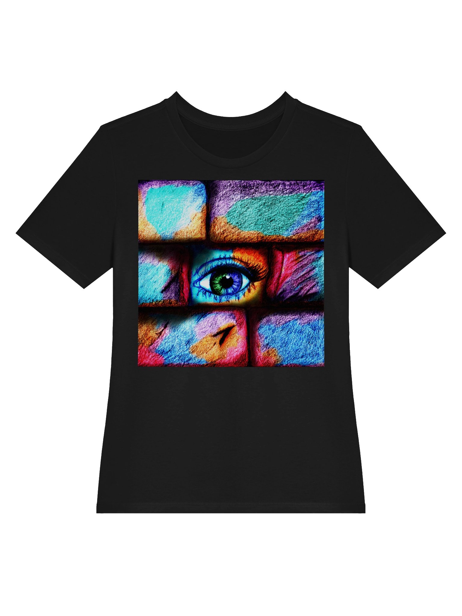 "Eye behind wall" T-Shirt. Women's Bella+Canvas Supersoft Relaxed-fit T-Shirt product image (2)
