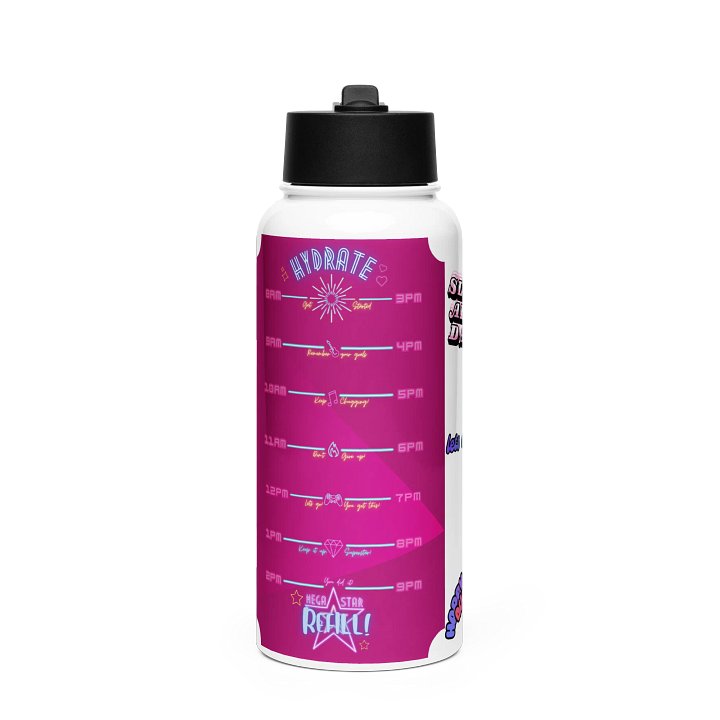 WHITE HYDRATE STAINLESS STEEL WATER BOTTLE WITH A STRAW LID product image (1)