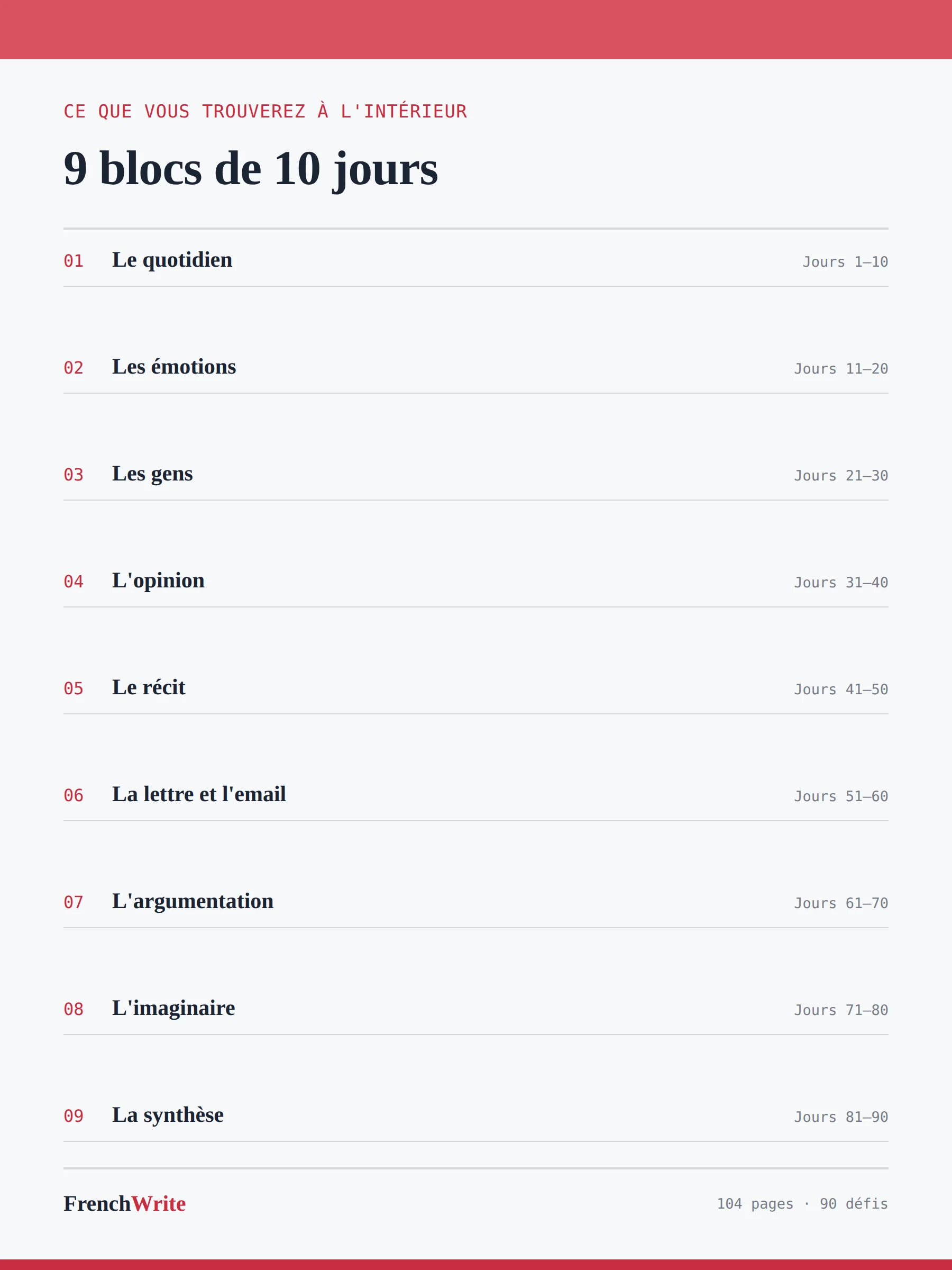 Défi d'écriture 90 jours — PDF (TOUS NIVEAUX) product image (3)