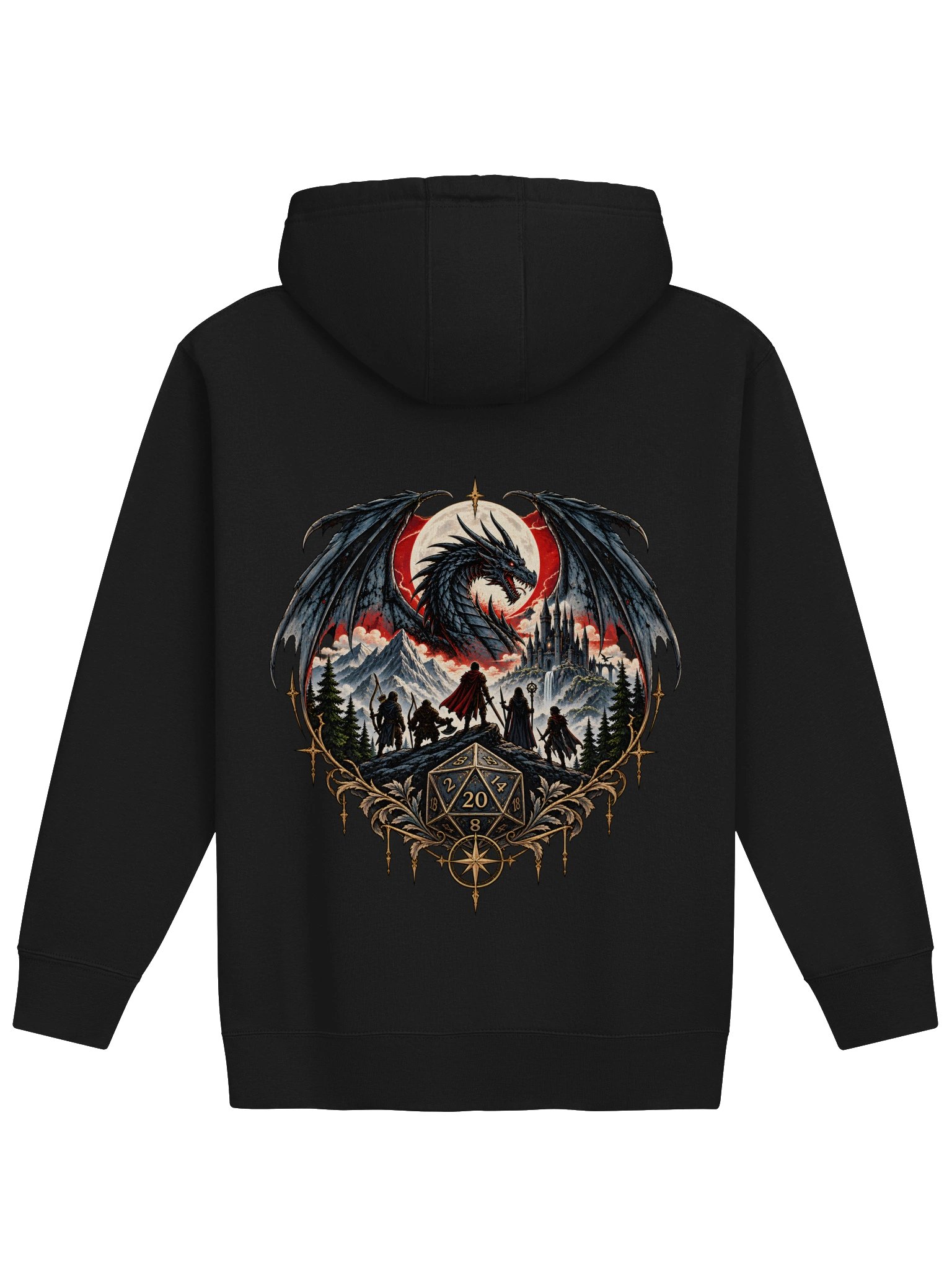 🐉 Roll for Adventure – D20 Dragon Fantasy Hoodie product image (4)