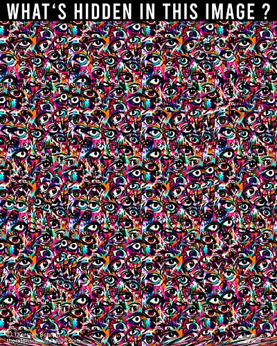 Eye can see you. What's hidden in this image ?