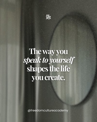 The way you speak to yourself becomes the foundation for how you move through your life. ✨