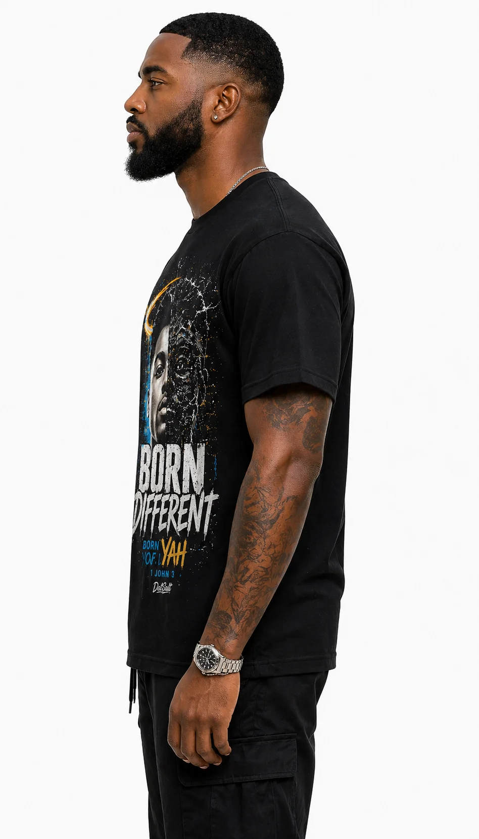 Born Different: Yah Men’s Tee (1 John 3) — Identity & Truth Streetwear Graphic product image (3)