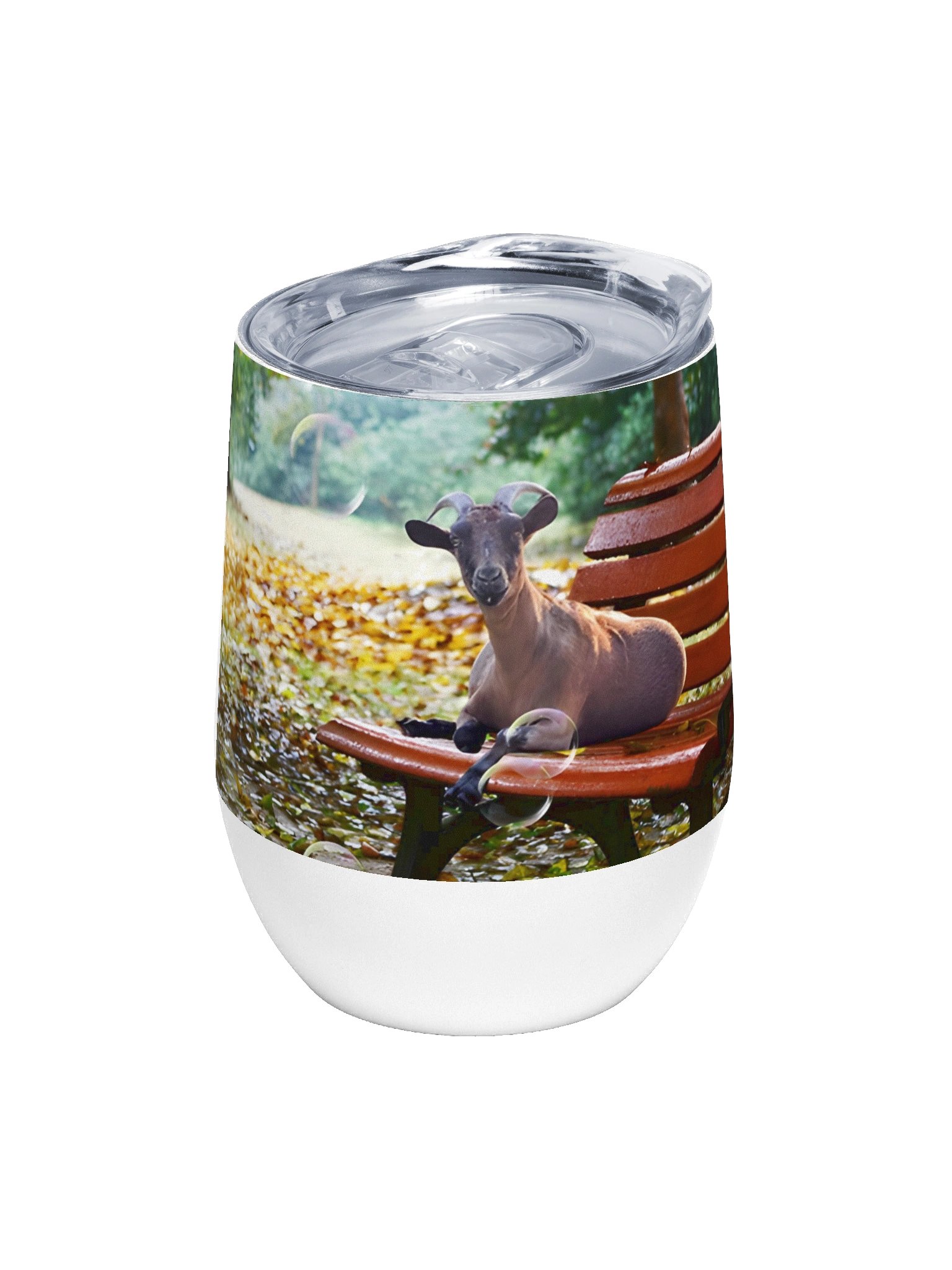 Rey The Goat On A Bench Wine Tumbler product image (2)