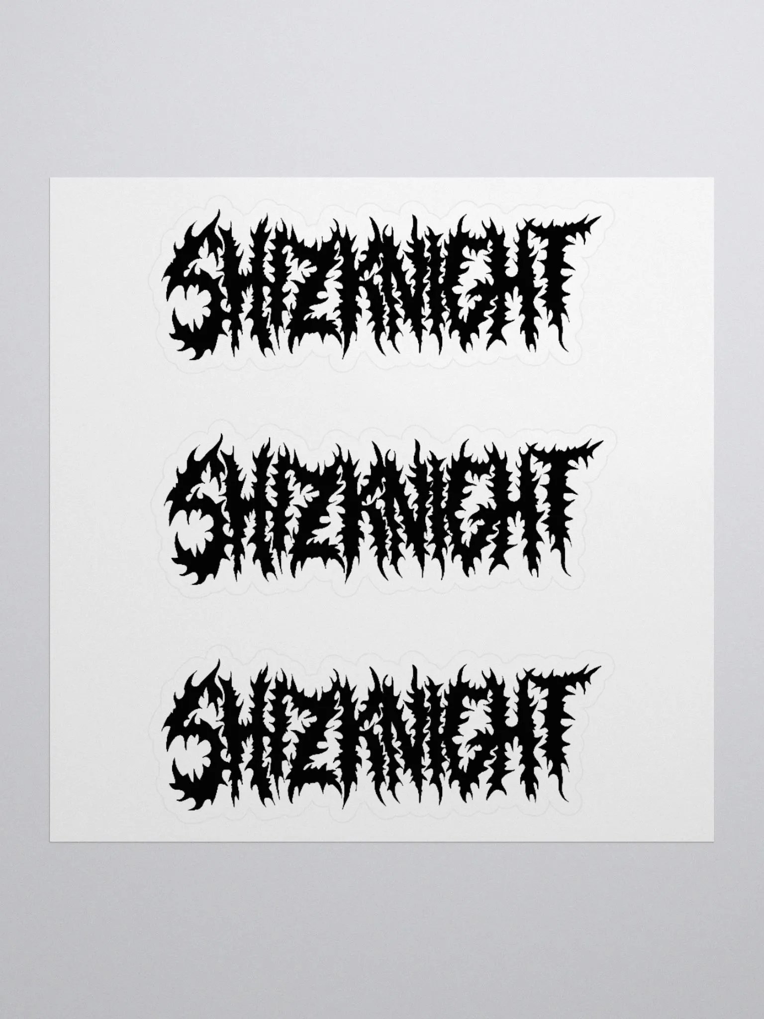 Shizknight Sticker Sheet (Black) product image (1)