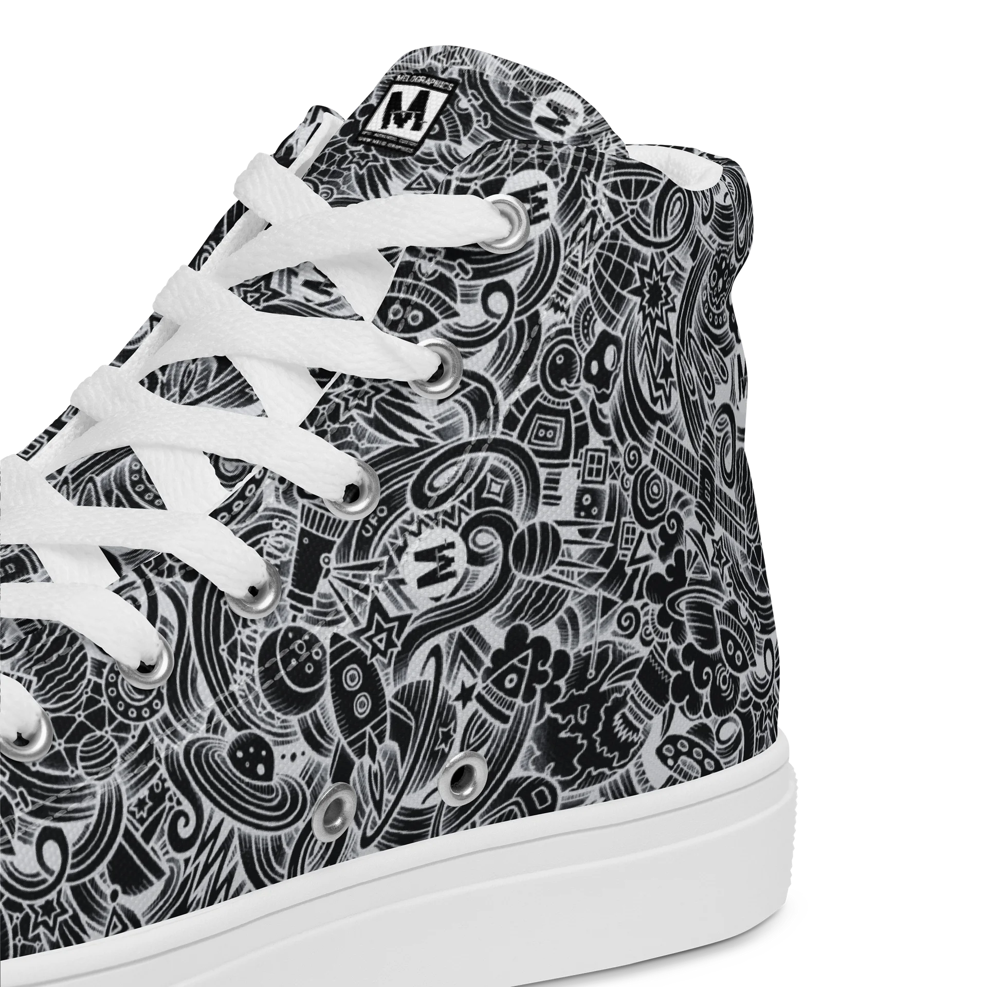 Dark Space Scribble - Women's High Tops | #MadeByMELO product image (7)