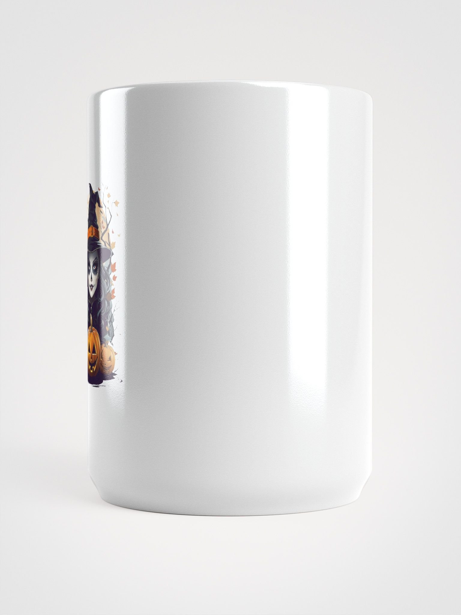 Witch and Pumpkins Coffee Mug – Spooky Halloween Witch Cup, Gothic Jack-o’-Lantern Mug product image (6)