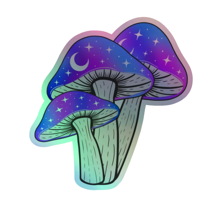 Galaxy Shrooms Holographic Sticker product image (5)