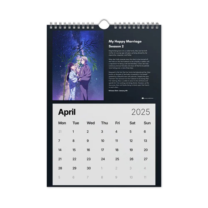Otaku Den 2025 Romance Anime Calander product image (2)