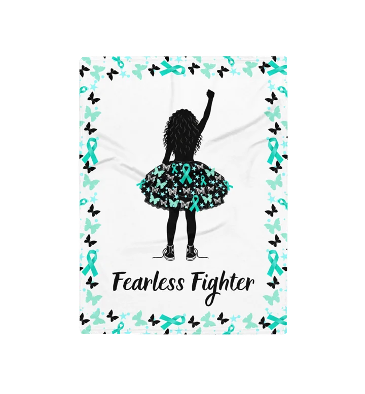 Ovarian Cancer - Fearless Fighter Throw Blanket product image (1)