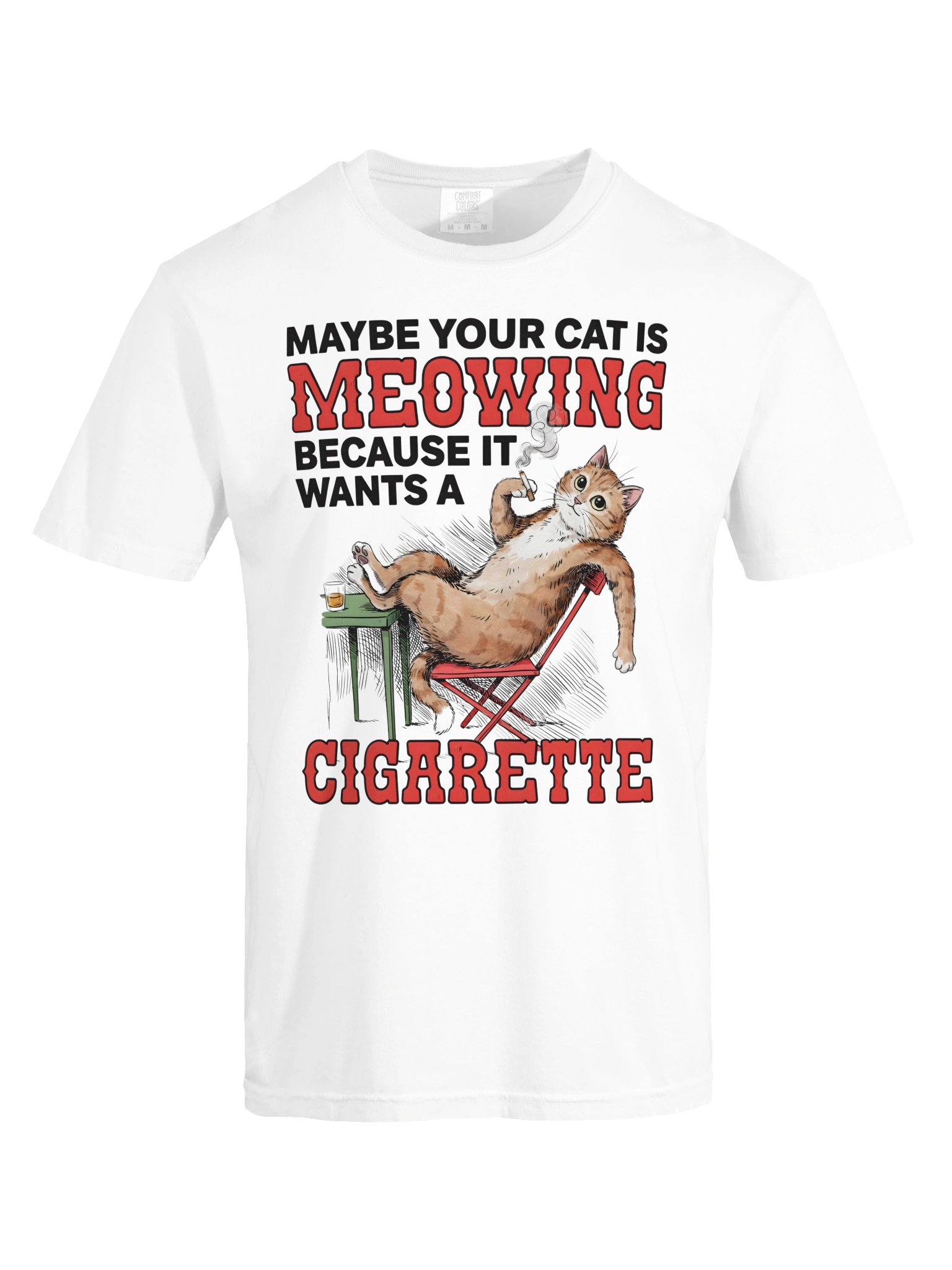 Cat Wants a Cigarette Funny Graphic Tee product image (35)