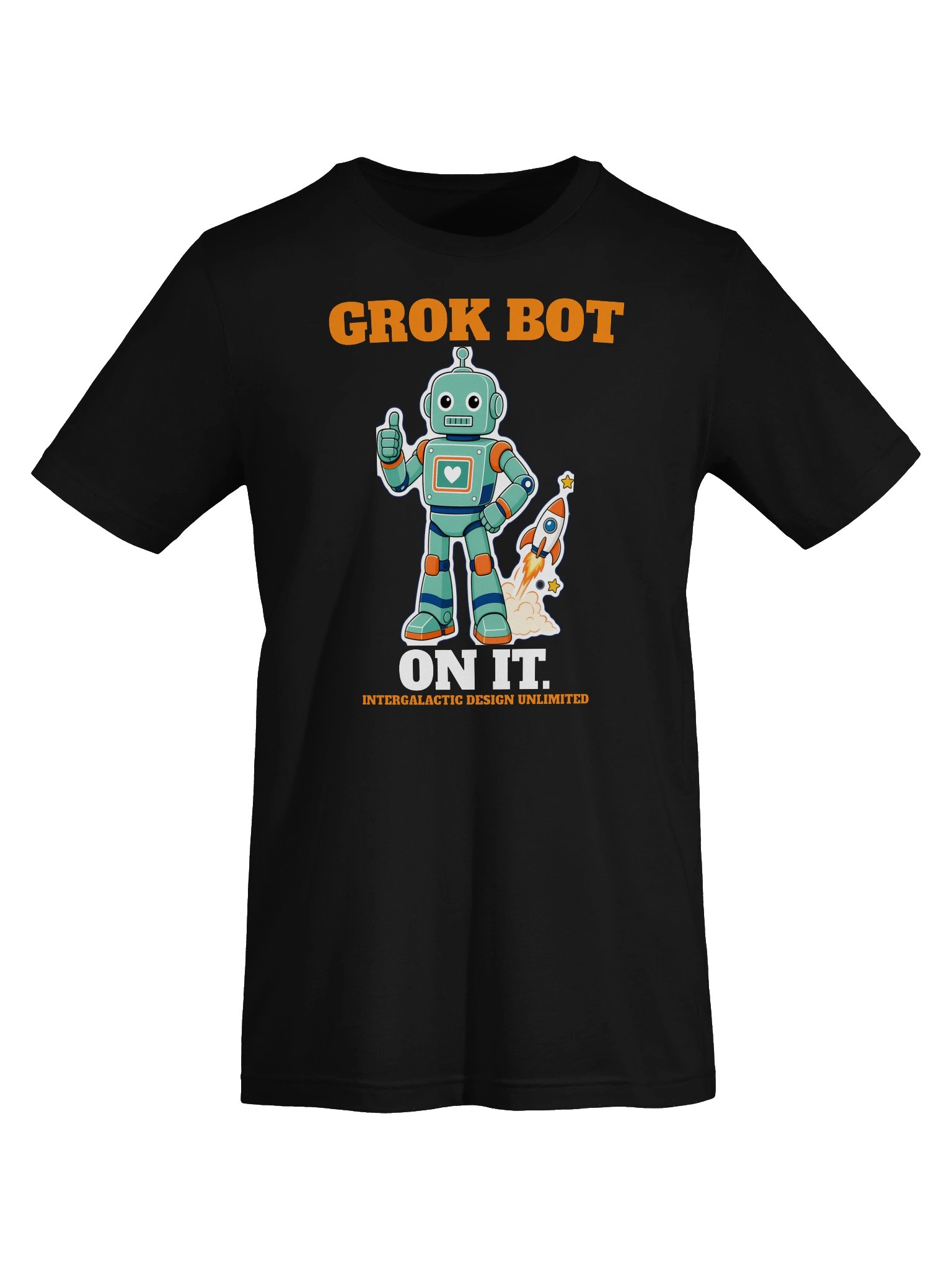 Grok Bot: On It. Retro Robot Tee (Dark) product image (5)