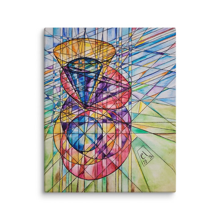 Poinsot's Dancing Cones - Geometric Physics Art Canvas Print product image (1)