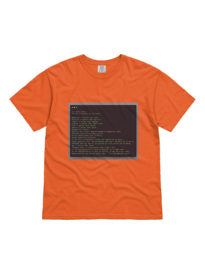 Pythonic Zen T-Shirt product image (1)