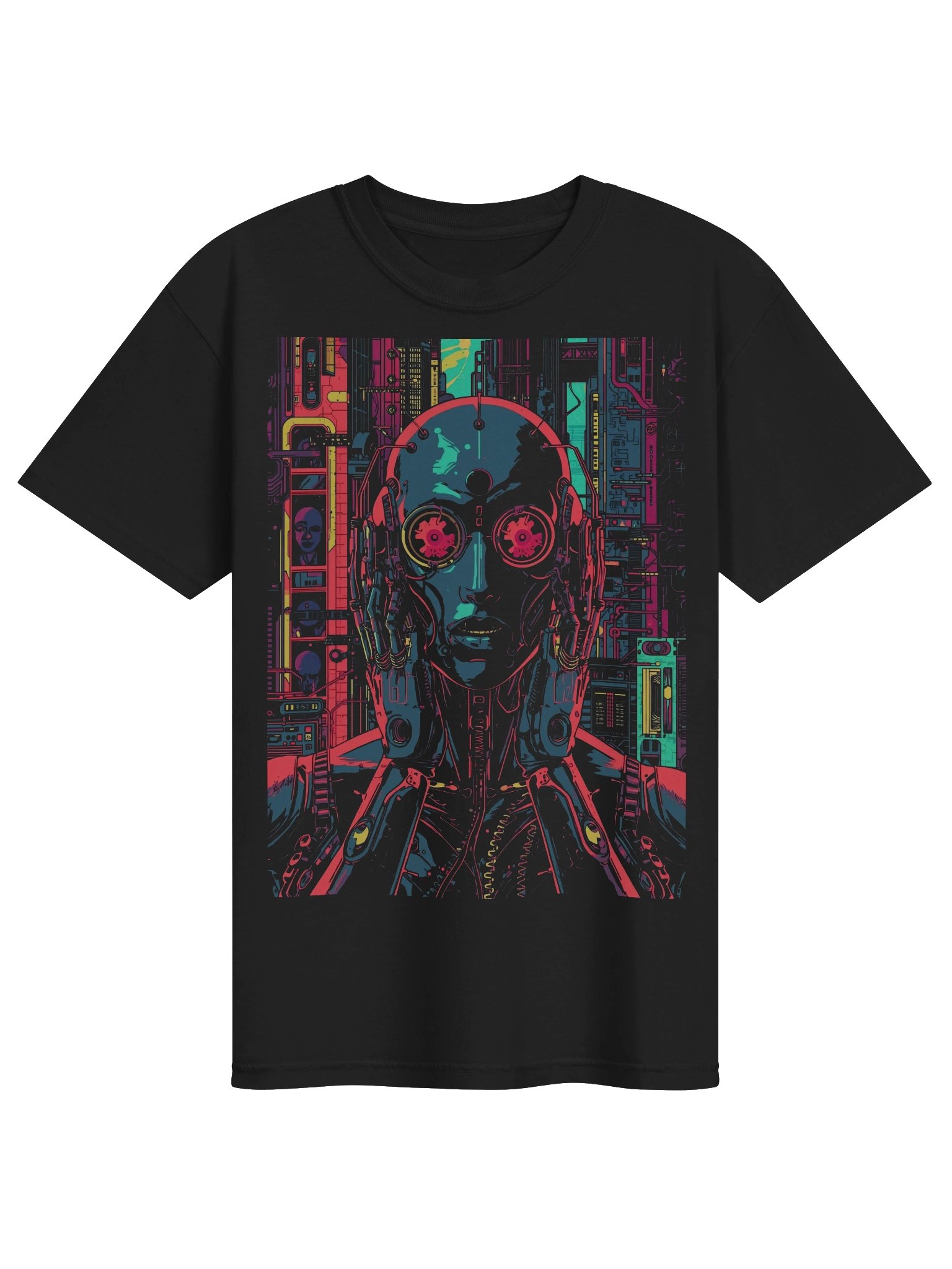 Neon Cyborg Pulse Heavyweight T-Shirt product image (1)