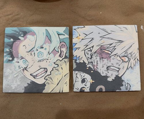 “Izuku, can I still… catch up to you?”-ahh coasters

I prob shouldn’t have tried to mix a custom color for bakugo’s hair and ...