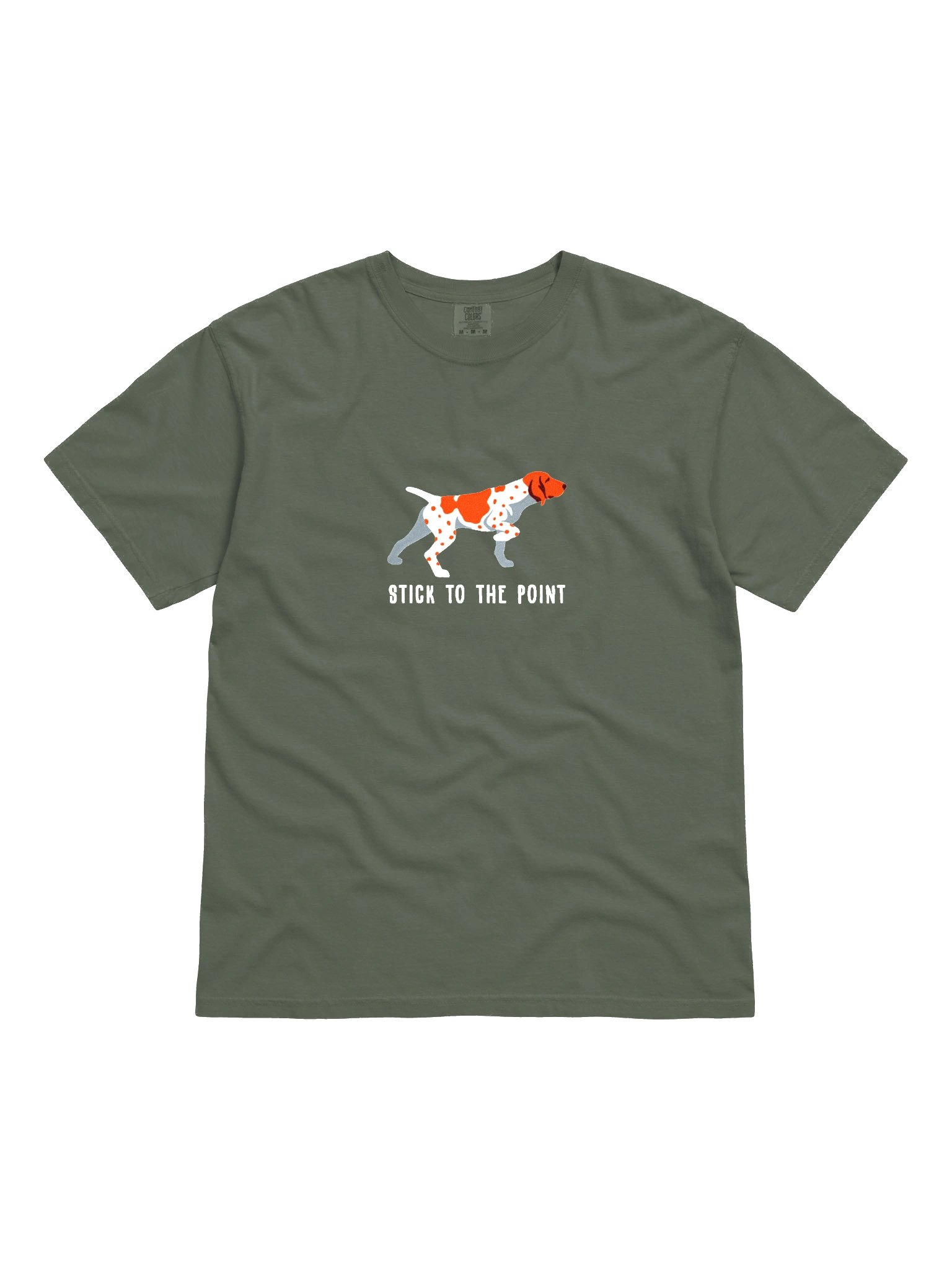 Stick to the Point T-Shirt(Embroidered) of a Bracco Italiano(Red & White) product image (4)
