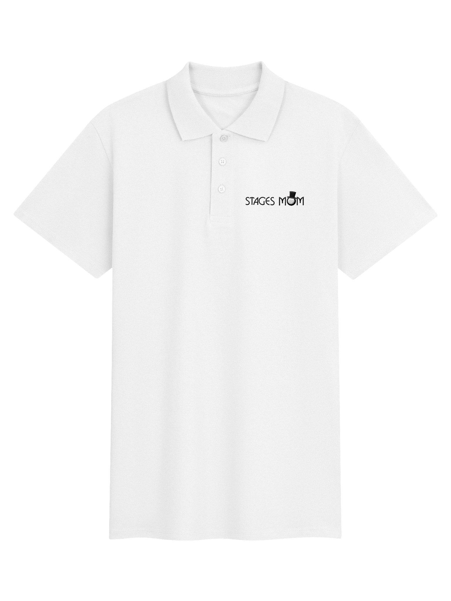 Unisex Light Polo Shirt - Black Embroidered "Stages Mom" product image (15)