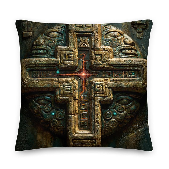 Solar Relay Seal I — Ancient Machine Relic Cushion Cover 22x22 product image (2)