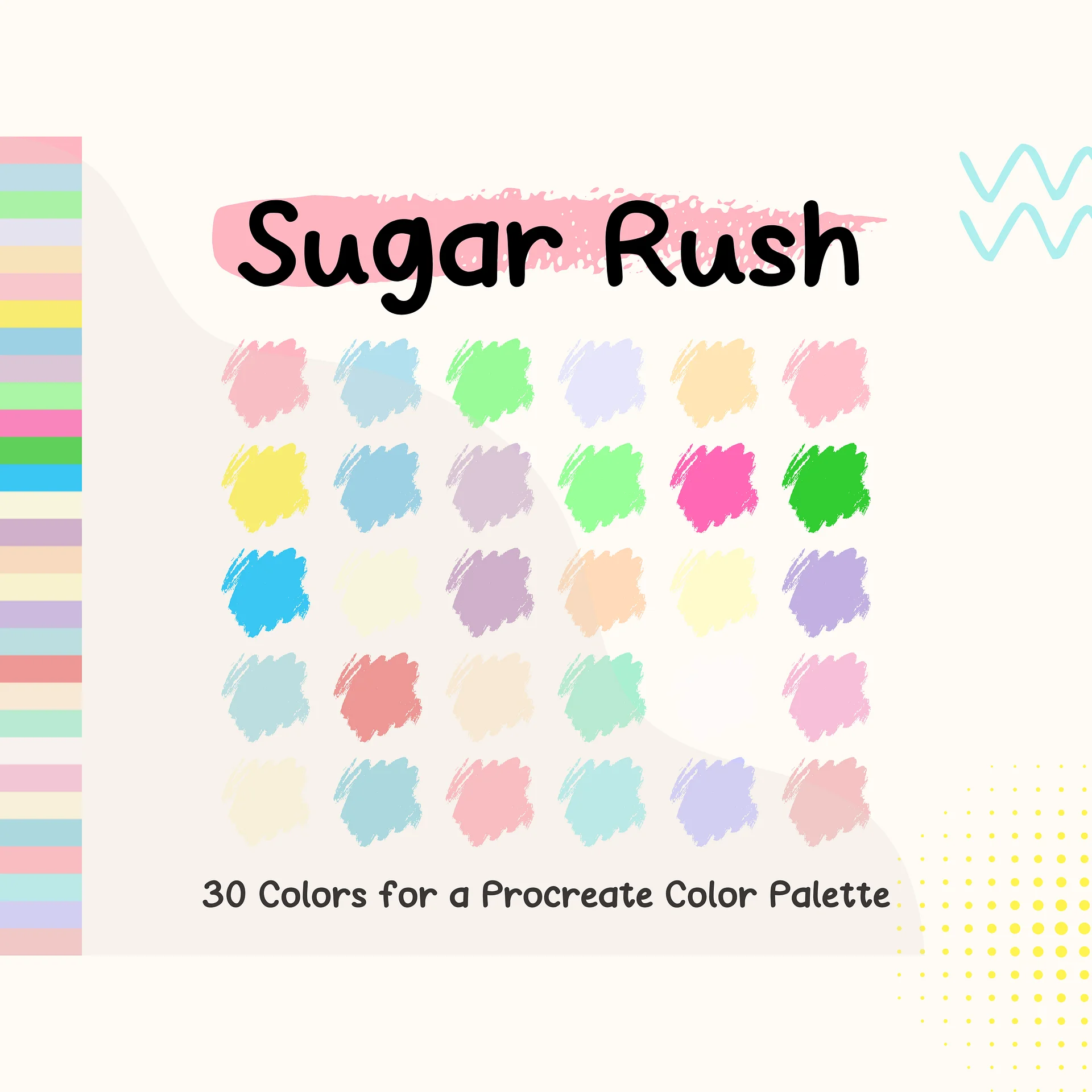Sugar Rush Procreate Color Palette with HEX Codes ★ DIGITAL ★ product image (1)