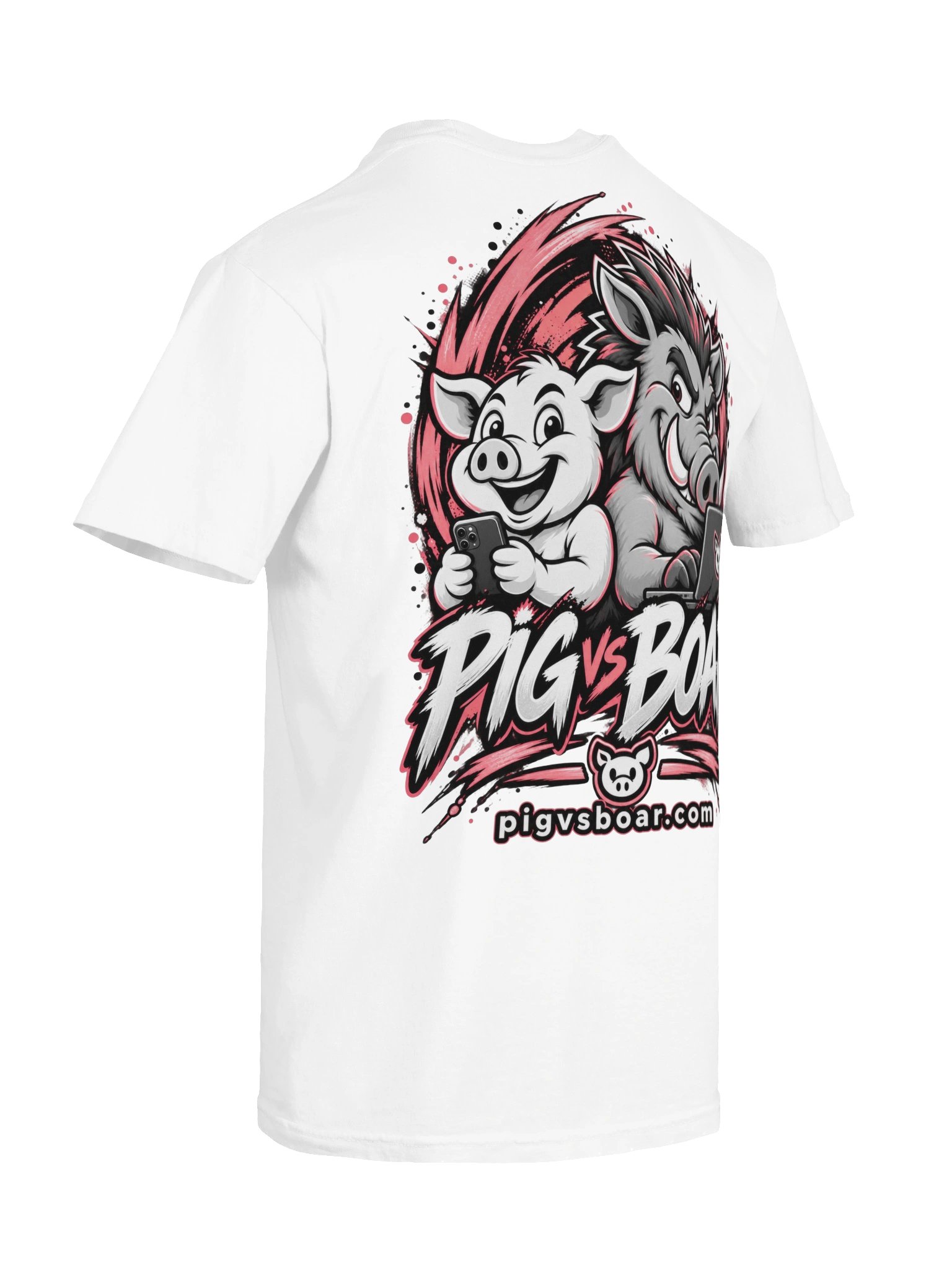 Pig vs Boar Showdown Adult Tee - Pink product image (12)