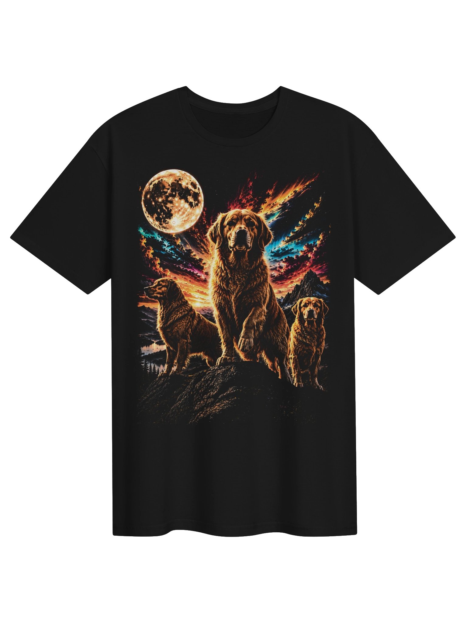 Golden Retriever Howling Moon Tshirt | Unexpected Legends Shirt product image (1)