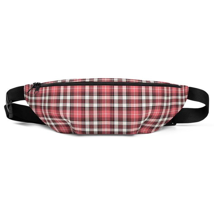 Coral Pink, Black, and White Plaid Fanny Pack product image (2)