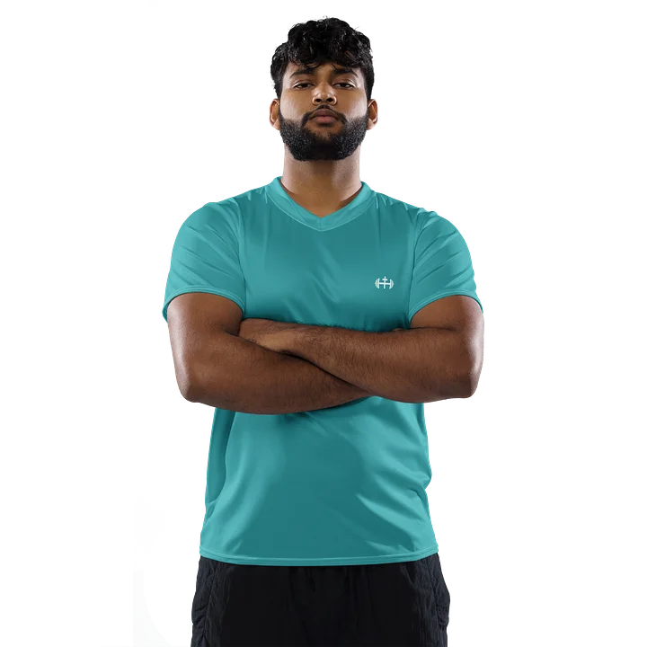 His House Mens Performance V-Neck T-Shirt - Teal product image (2)