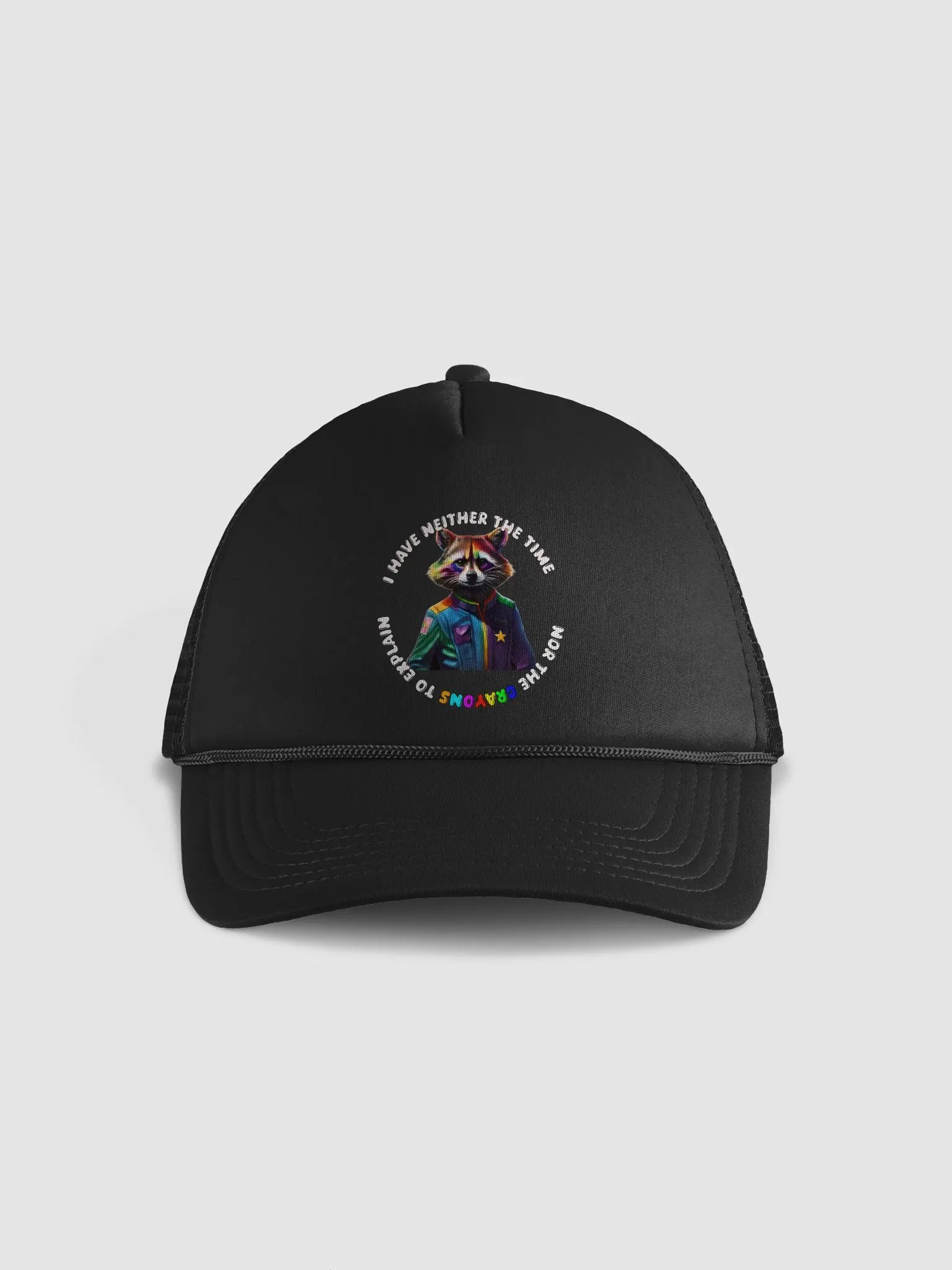 Rainbow Raccoon Trucker Hat product image (1)