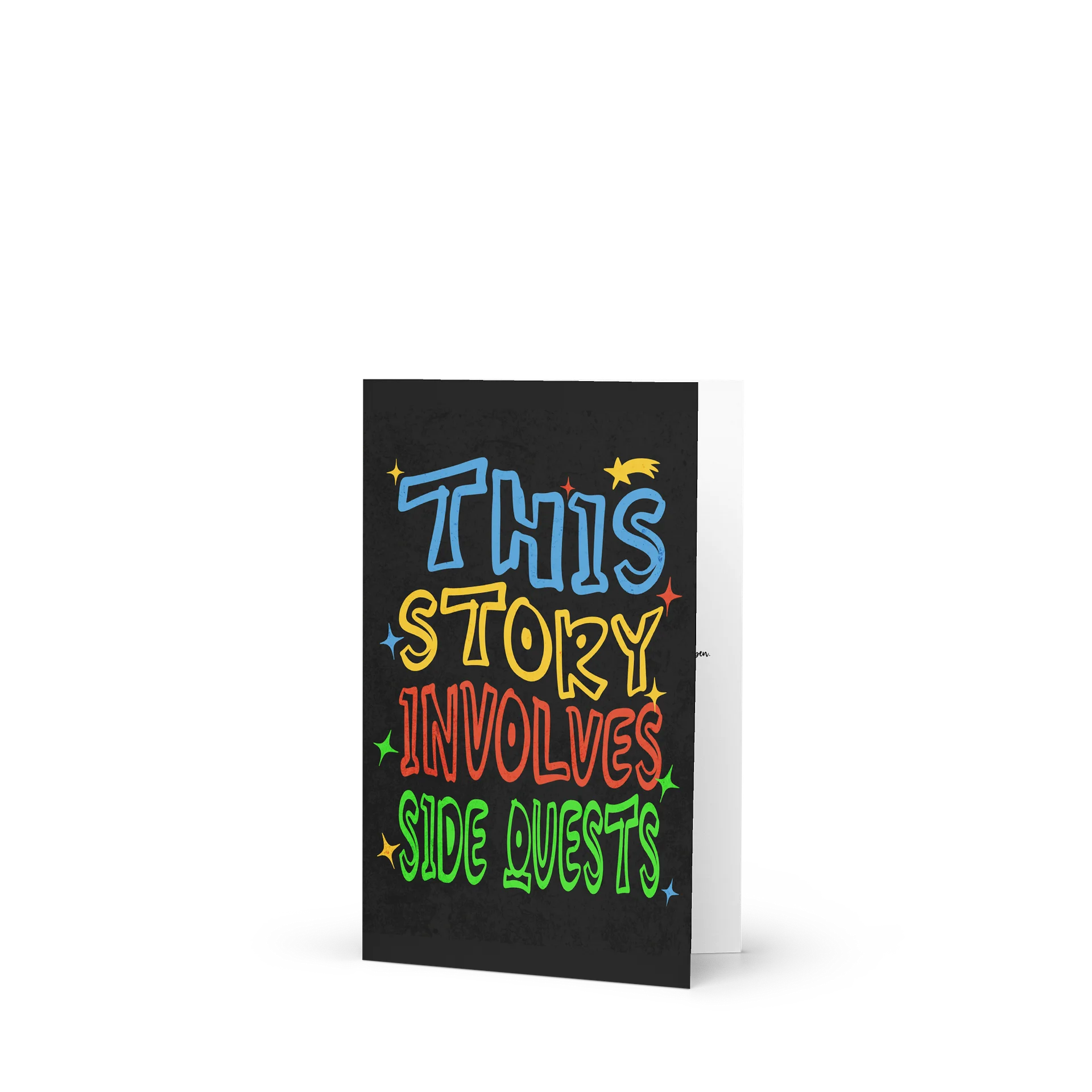 Funny Side Quest Greeting Card – Gamer Humor Card “This Story Involves Side Quests" product image (1)